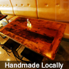 Custom Hand Made Reclaimed Wood Restaurant Tables with Epoxy Resin Finish